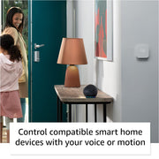 Alaxe Mini Bluetooth Speaker on wooden table in modern home hallway with smart device control features