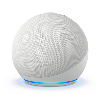 Alaxe Mini Bluetooth Speaker with compact spherical design, stylish cloth cover, and blue LED light base